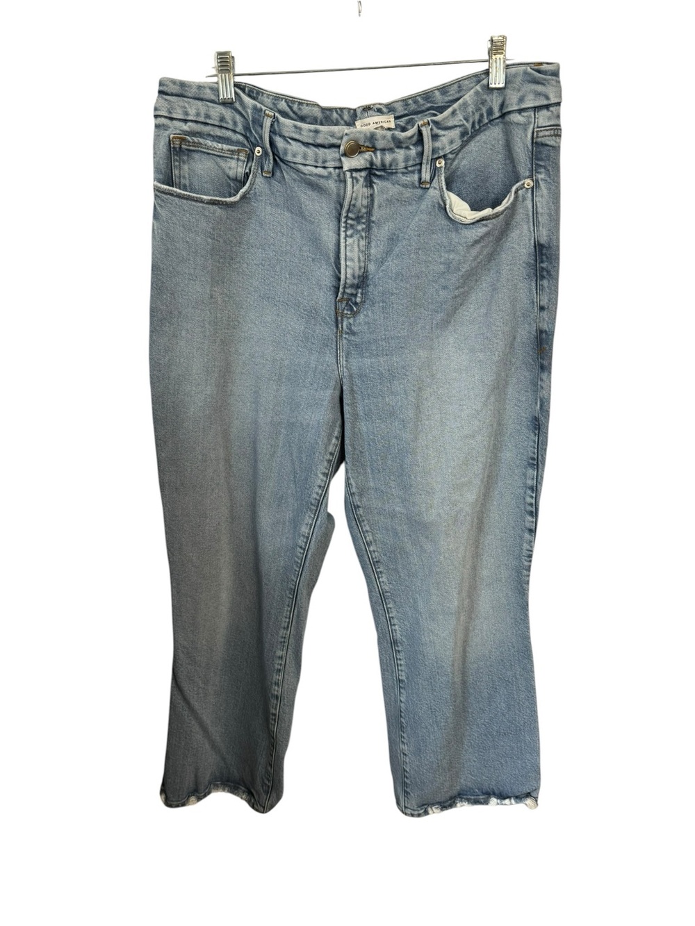 Good American Good Legs Cropped Mini Boot Jeans Size 15